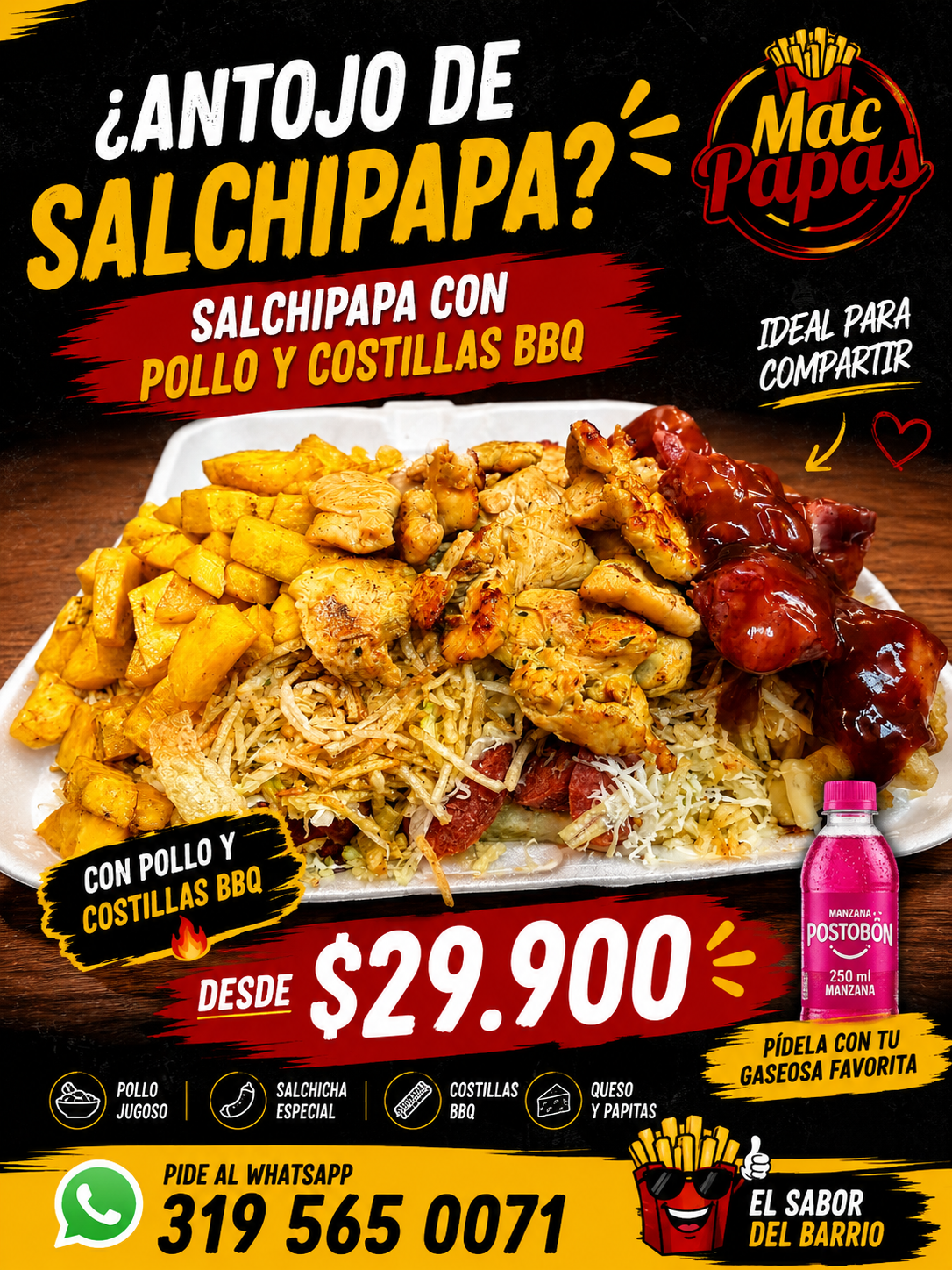 Súper salchi 2 personas